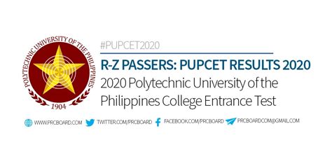 PUPCET PASSERS, Results 2020: R.